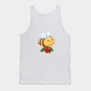 Hap Bee Holiday Cute Bee Carrying Christmas Berry Tank Top